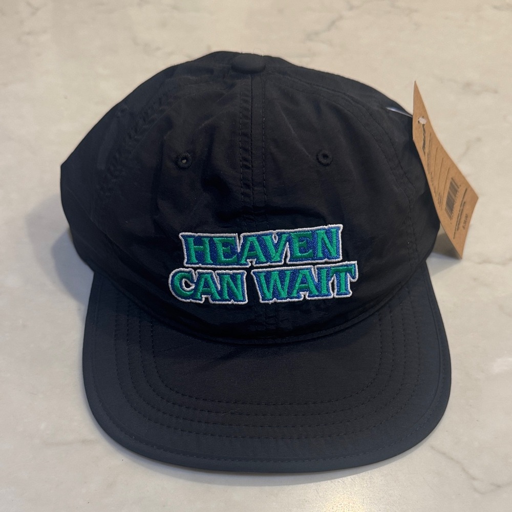 HUF Black Cap with Blue and Green Embroidery
